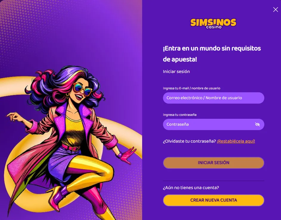 simsinos casino registro